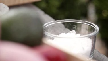 Deniz tuz bileşen pizza, yakın çekim