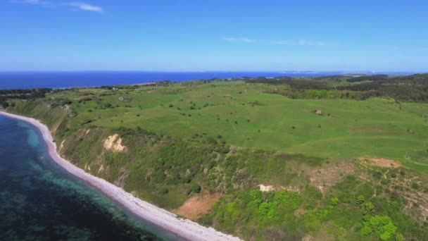 Drönarvy Jylland Över Havet Danmark — Stockvideo