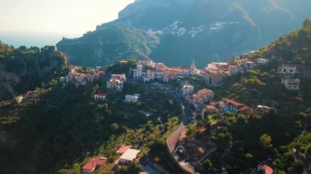 Una Vera Attrazione Turistica Della Costiera Amalfitana Loro Mountain Village — Video Stock