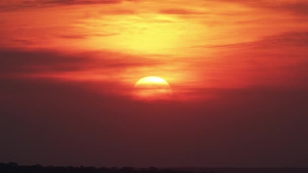 Идеальный Снимок Заходящего Солнца Горизонтом — стоковое видео