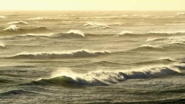 Disparo Del Océano Con Olas Con Una Vista Del Horizonte — Vídeo de stock