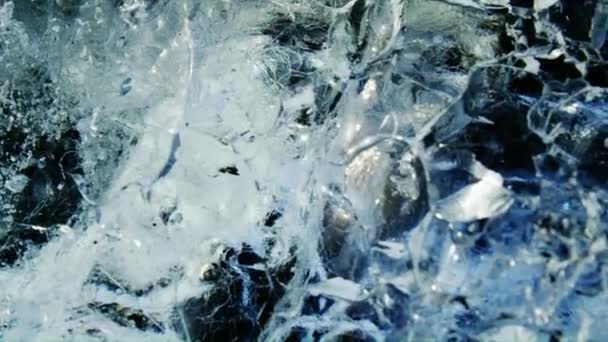 Detailní záběr na ledovce v Diamond Beach — Stock video