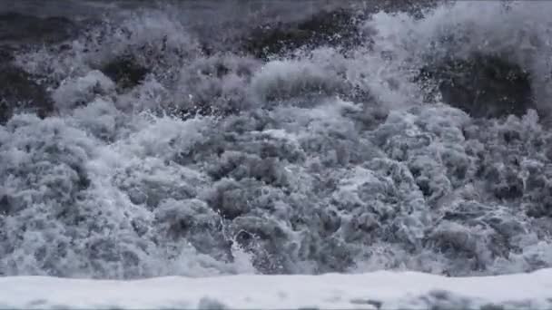 Stora svarta vågor, Island — Stockvideo