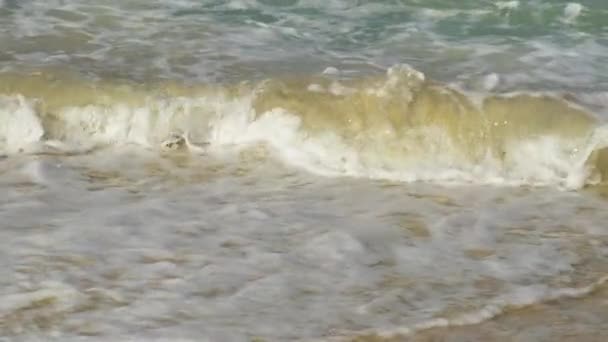 Vågorna Dunkar Stranden Playa Boracoa Strandlinje Slo Skott — Stockvideo