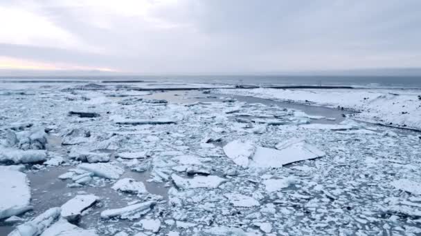 Schweben über den Eisbergen — Stockvideo