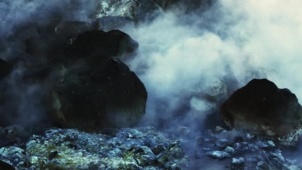 Видео Паровых Серных Пород Потока Воды Вулканической Области Исландии — стоковое видео
