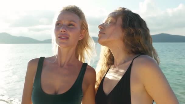 移动拍摄在缓慢的模型上欣赏岛上神秘的美丽柯泰恩 — 图库视频影像