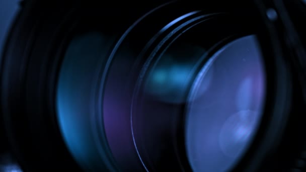 Tilted Closeup Shot of a Camera Lens and Blades Closing — Stock Video