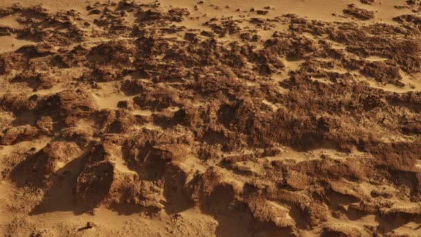 Drone Shot of a Huge Rock Formation in the Desert — Stock video