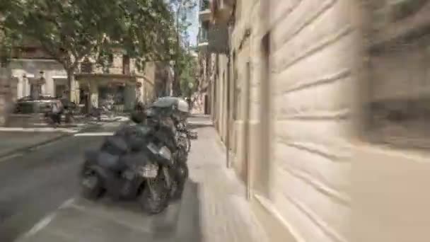 Hyper lapse ulic i chodników Barcelony — Wideo stockowe