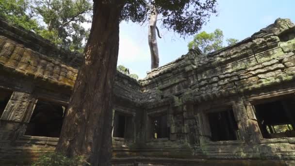 Σταθερή βολή του Ναού Bayon Complex στο Angkor Wat Καμπότζη — Αρχείο Βίντεο