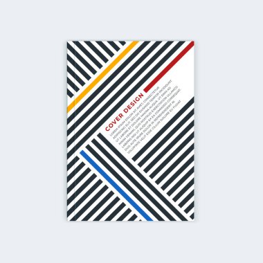 Minimalist broşür şablonu tasarımı. El ilanı, broşür, yıllık rapor kapak şablonu. Modern diagonal soyut çizgili. Başlık ve metin altında yerleştirin. Vektör çizim