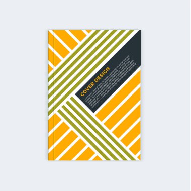 Minimalist broşür şablonu tasarımı. El ilanı, broşür, yıllık rapor kapak şablonu. Modern diagonal soyut çizgili. Başlık ve metin altında yerleştirin. Vektör çizim