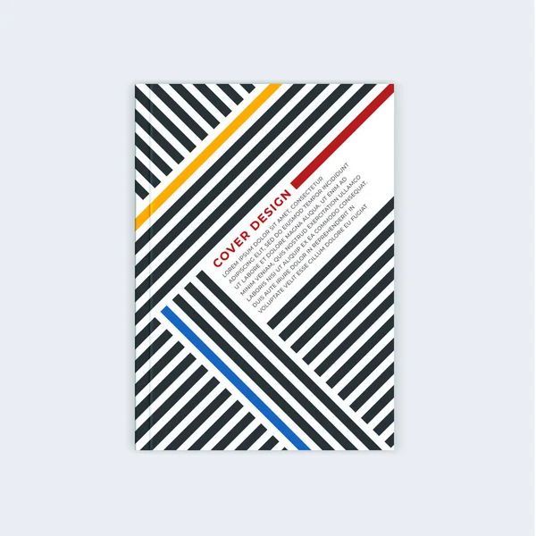 Diseño de plantilla de folleto minimalista. Folleto, folleto, plantilla de portada de informe anual. Modernas rayas abstractas diagonales. Coloque bajo el encabezado y el texto. Ilustración vectorial — Archivo Imágenes Vectoriales