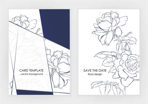 미니멀 한 결혼식 초대장 카드 템플릿 디자인 — 스톡 벡터
