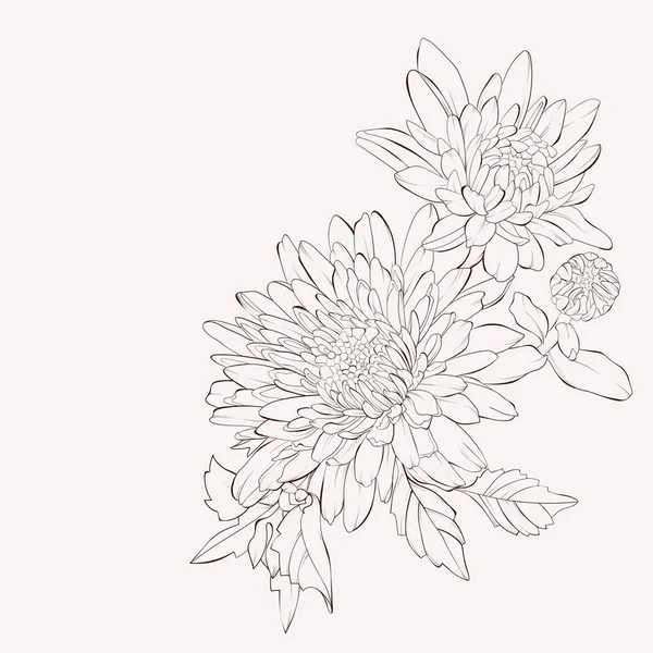 Flor de dalia vectorial. Ramo de flores de otoño. Elemento para desig — Archivo Imágenes Vectoriales