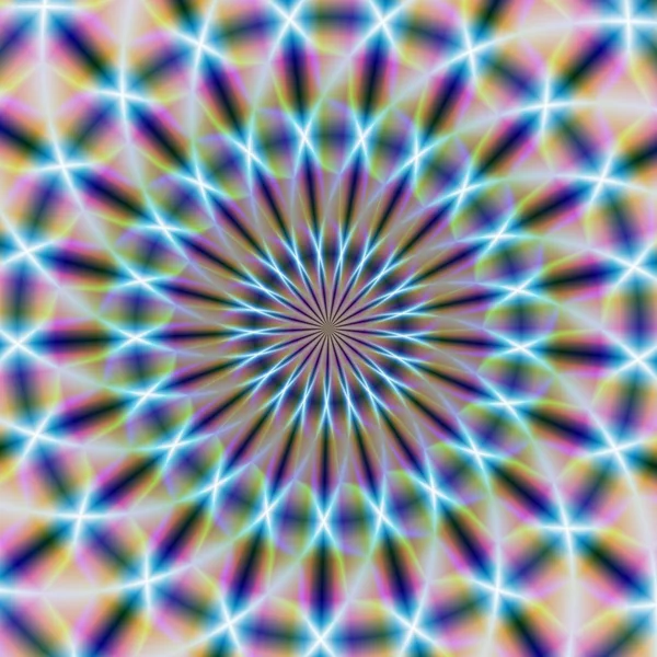 Mandala Neonové Světlo Abstraktní Záhlaví — Stock fotografie