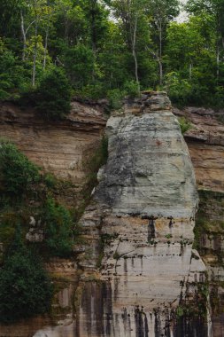 Superior Gölü, ABD tarihinde resimde kayalar Milli Parkı. Renkli taş dokulu arka plan