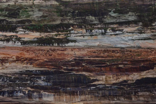 Pictured rocks national park on the Lake Superior, USA. Colorful textured rocks background