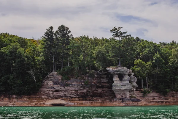 Национальный Парк Скал Озере Верхнее Сша Цветные Текстурированные Камни Фон — стоковое фото