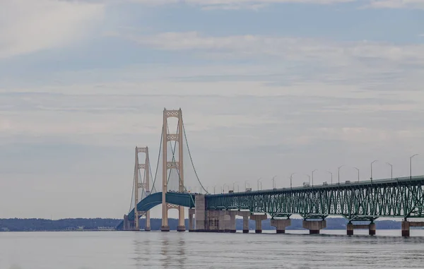 Мост Макино Через Озеро Гурон Мичиган Сша — стоковое фото