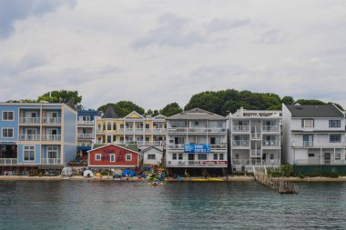 Mackinac Adası güzel manzara. Göl Huron, ABD
