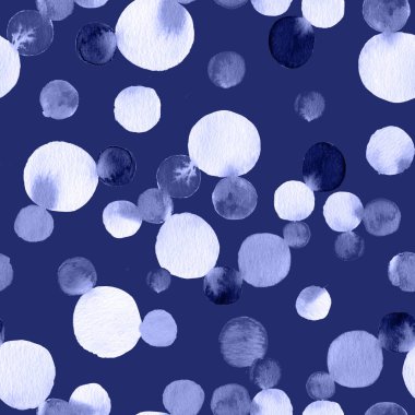 Suluboya daireler Dikişsiz desen doku Soyut El çekilmiş.