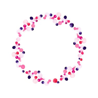 Parlak renkli suluboya çiçek çelenk illüstrasyon el çekilmiş