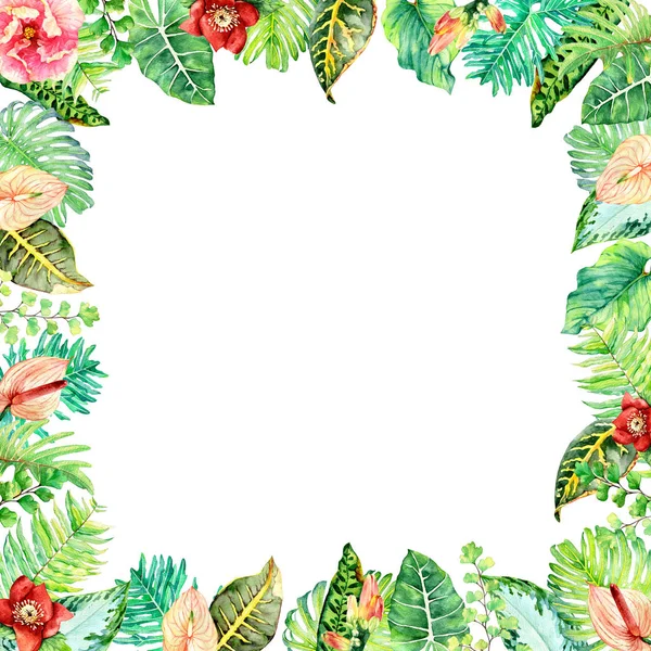 Aquarell-Blumenarrangements mit Blättern, Kräutern, Blumen. — Stockfoto