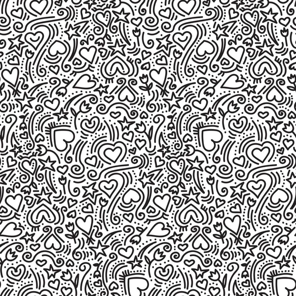 Handritad doodle sömlösa mönster bakgrundsstruktur — Stock vektor