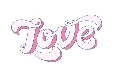 Romantik aşk yazı. Mutlu sevgililer günü kartı.