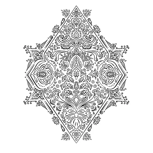 Vector Indische rug Paisley ornament patroon ontwerp. — Stockvector