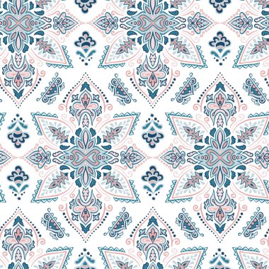 Renkli hint halı paisley süs desen tasarımı