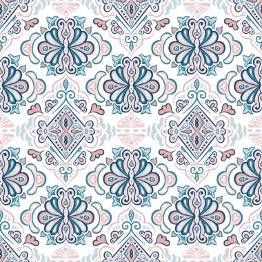 Renkli hint halı paisley süs desen tasarımı