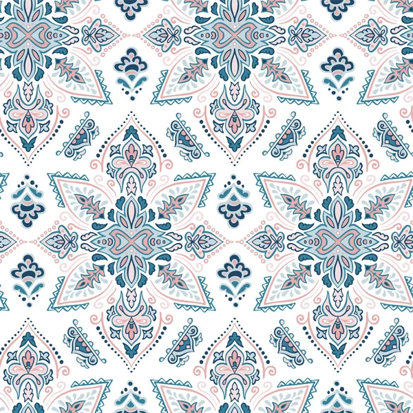 Colorido indio alfombra paisley ornamento patrón de diseño — Archivo Imágenes Vectoriales