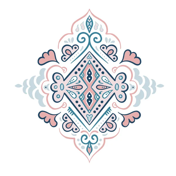 Kleurrijke Indiase deken Paisley ornament patroon ontwerp. — Stockvector