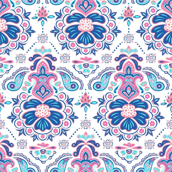 Colorido indio alfombra paisley ornamento patrón de diseño . — Archivo Imágenes Vectoriales