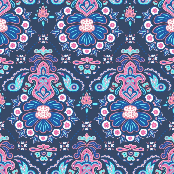 Colorido indio alfombra paisley ornamento patrón de diseño . — Vector de stock