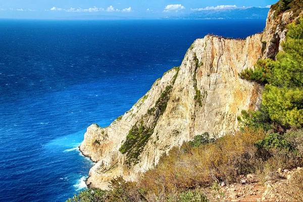 Vista Sotto Spiaggia Navagio Acqua Turchese — Foto Stock