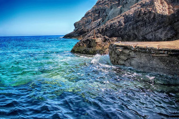 Grotte Blu Sul Mare Zante Grecia Acqua Limpida Del Mare — Foto Stock