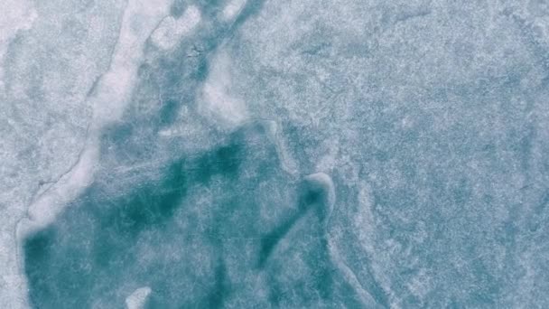 凍った湖のビューの空中上 — ストック動画