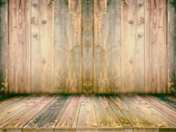 Tavola Legno Tavolo Vuoto Fronte Sfondo Sfocato Prospettiva Legno Marrone — Foto Stock