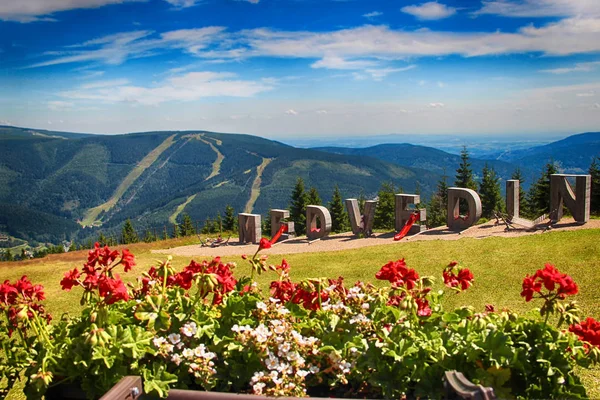 Горнолыжный Склон Medvedin Горах Giant Чешской Республике Beuatiful Suumer Удивительный — стоковое фото