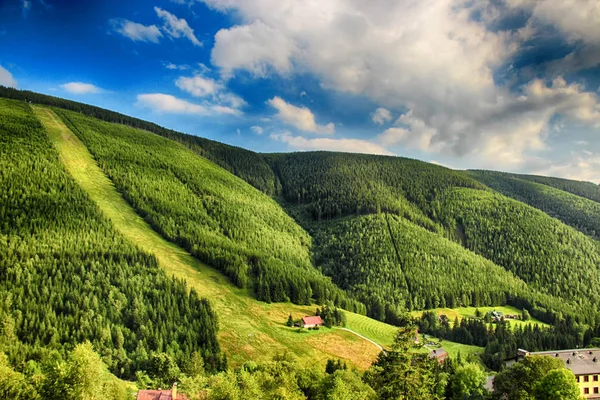 Долина Гора Чеські Національний Парк Гігант Krkonose Міста Великою Кількістю — стокове фото