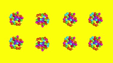 renkli Chocolade Smarties 4k video. Onlar 360 ve dans döner.