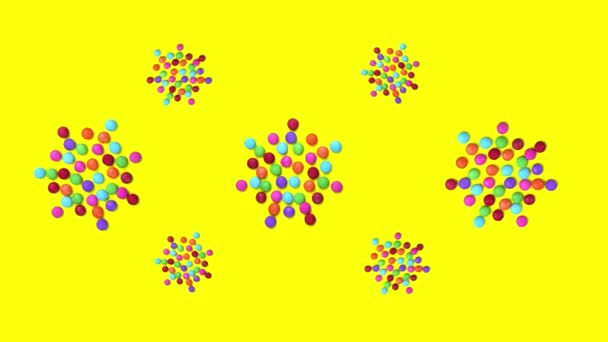 Video Coloridos Chocolates Smarties Están Girando 360 Bailando — Vídeos de Stock