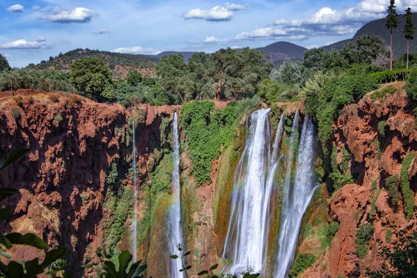 Ouzoud waterfalls, Grand Atlas in Morocco. This beautiful nature background is situated in Africa. — Stock Photo, Image