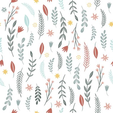 çiçek ve dalları ile seamless modeli kümesi 