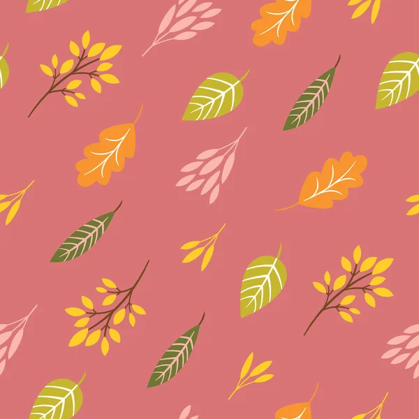 Seamless Autumn Pattern Autumn Leaves — Stock Vector