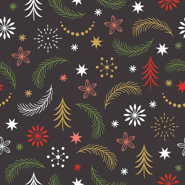 Modello Senza Cuciture Con Elementi Design Natale Vettore Illustrazione — Vettoriale Stock